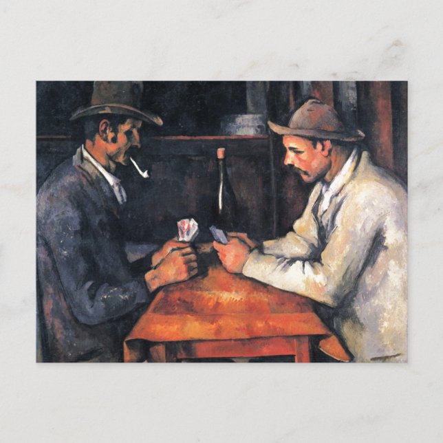 Postal Jugadores de cartas Paul Cezanne Pining Art (Anverso)