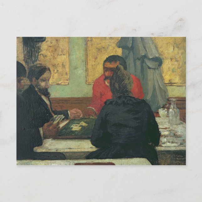 Postal Jugadores de tarjetas, 1883 (Anverso)