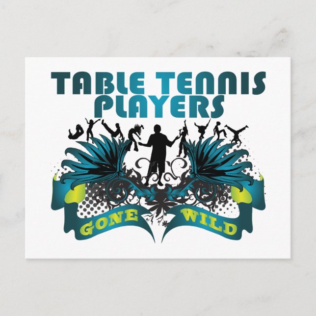 Postal Jugadores de tenis de mesa se han vuelto locos (Anverso)