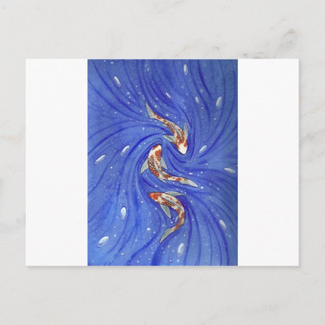 Postal Jugando a Koi (Anverso)