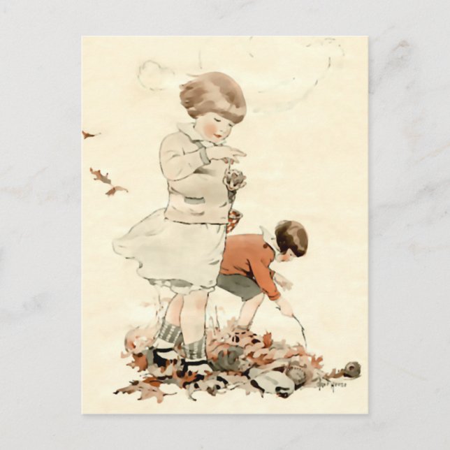 Postal Jugando fuera (Anverso)