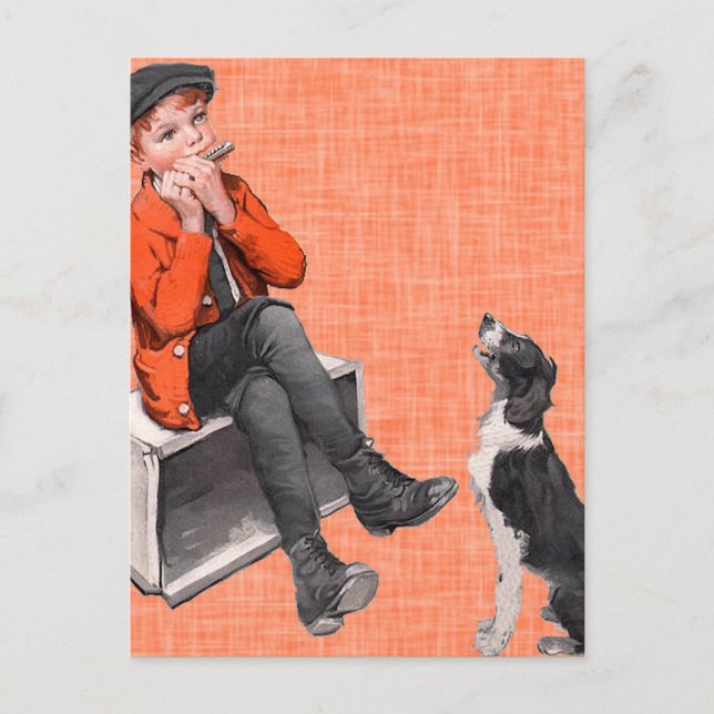 Postal Jugando La Armonía (Anverso)