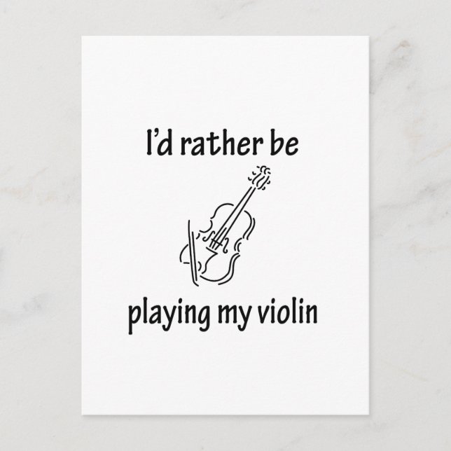 Postal Jugando mi violín (Anverso)