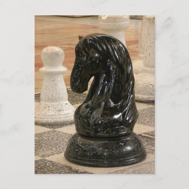 Postal Jugando un juego de ajedrez (Anverso)