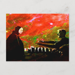 Postal Jugar al ajedrez con muerte