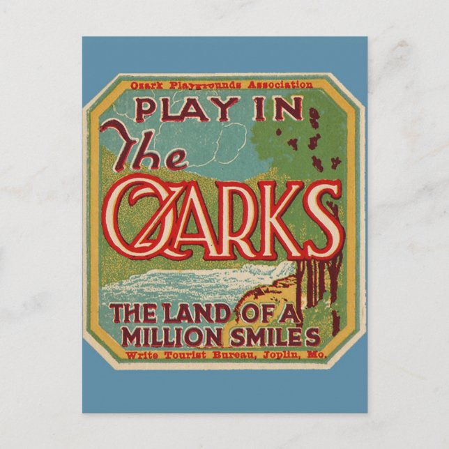 Postal Jugar en la tierra de OZARKS de un millón de sonri (Anverso)