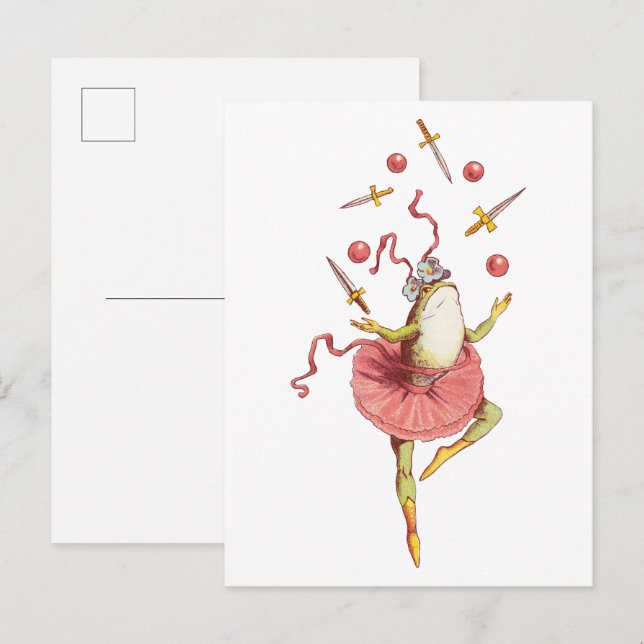Postal Juggling frog (Anverso / Reverso)