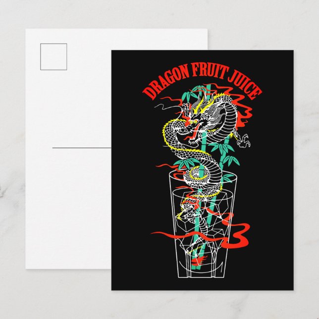 Postal Jugo de Fruta de Dragón (Anverso / Reverso)