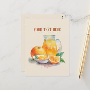 Postal Jugo de naranja lindo añadir texto