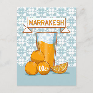 Postal Jugo de Naranja Marrakech Marruecos
