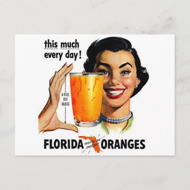 Postal Jugo Naranja de Florida (Anverso)