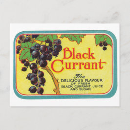 Postal Jugo negro curry oscuro Berries Vintage Label Art