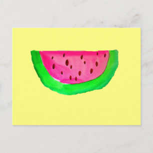 Postal Jugoso fruto de la sandía rosa