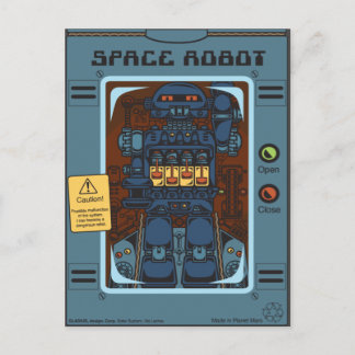Postal Juguete de caja de robot espacial
