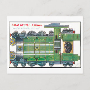 Postal Juguete de papel de tren antiguo - Great Western R