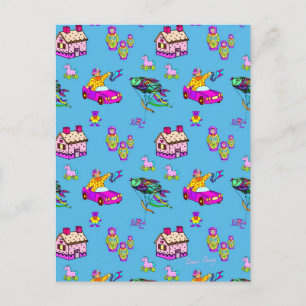 Postal Juguetes - Dolomitas rosas y cometas turquesas