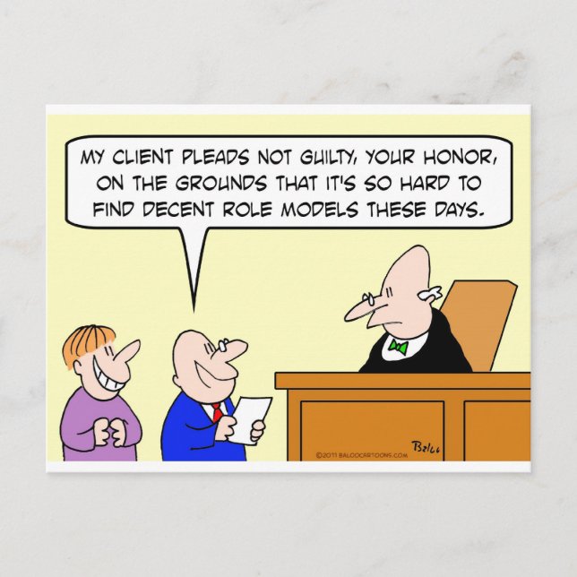 Postal juicio de modelos de roles decentes (Anverso)