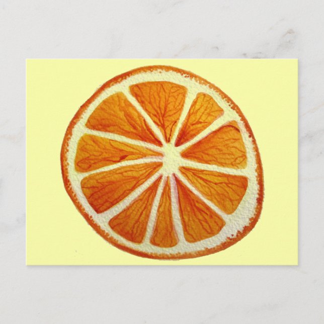 Postal Juicoy Naranja acuarela fruta pop art (Anverso)