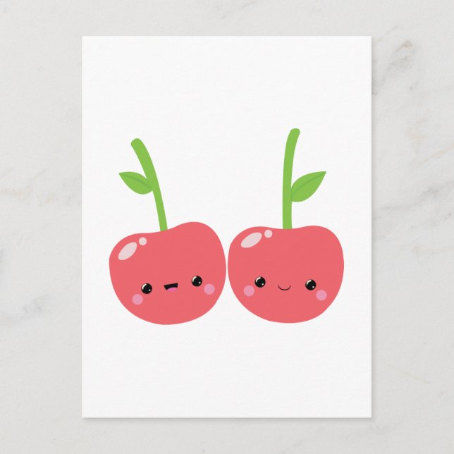 Postal Juicy Cute Kawaii Cherries (Anverso)
