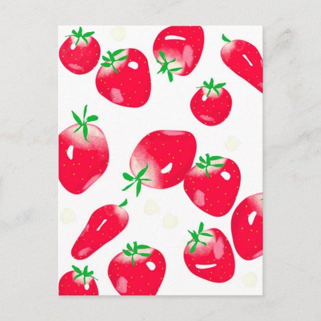 Postal Juicy Red Strawberries Postcard (Blanco) (Anverso)