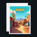 Postal Jujuy Argentina ilustracion de viaje vintage<br><div class="desc">Jujuy Argentina lugar de viaje vintage ilustracion</div>