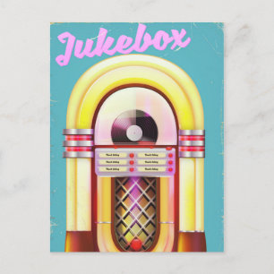 Postal Jukebox de música vintage