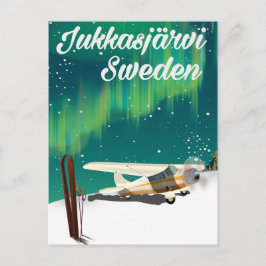 Postal Jukkasjärvi Suecia poster de vacaciones de las luc