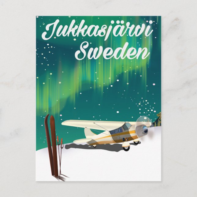Postal Jukkasjärvi Suecia poster de vacaciones de las luc (Anverso)