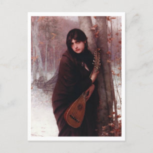 Postal Jules Joseph Lefebvre, Chica con un Mandolin