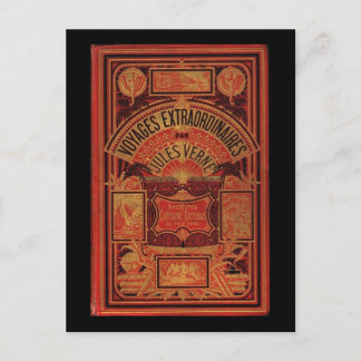 Postal Jules Verne Extraordinaria portada del libro de Vo