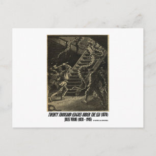 Postal Jules Verne Veinte Mil Ligas Squid