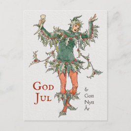 Postal Julhälsning Walter Crane Holly (Järneksmannen)