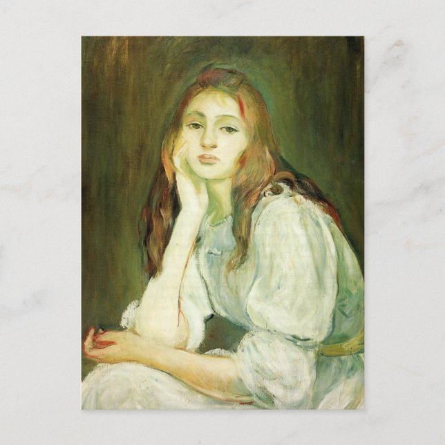 Postal Julia Daydreaming por Berthe Morisot Postcard (Anverso)