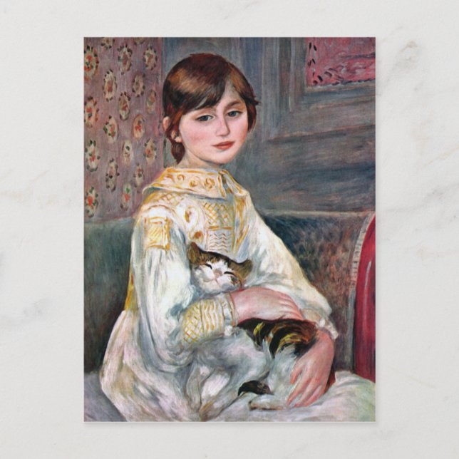 Postal Julie Manet (niño con gato) Renoir (Anverso)