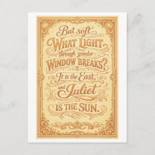 Postal "Julieta Es el Sol" Shakespeare