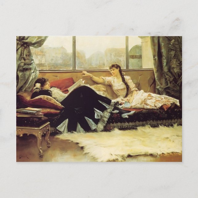 Postal Julius Stewart-Sarah Bernhardt y Christine Nilsson (Anverso)