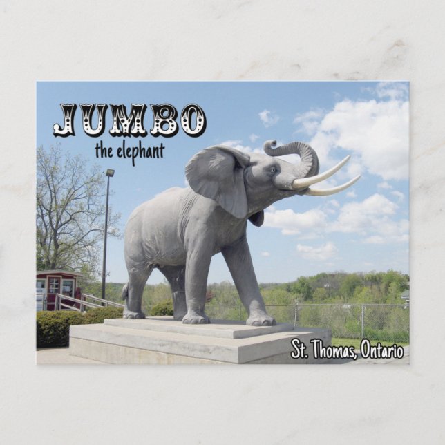 Postal Jumbo el Elefante - St. Thomas, Ontario, Canadá (Anverso)
