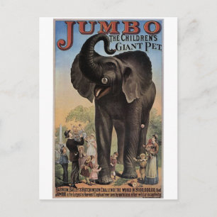 Postal Jumbo El Gigante Teatro Retro Elefante