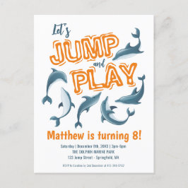 Postal Jump Play Dolphin Park Niños Fiesta Naranja Cumple