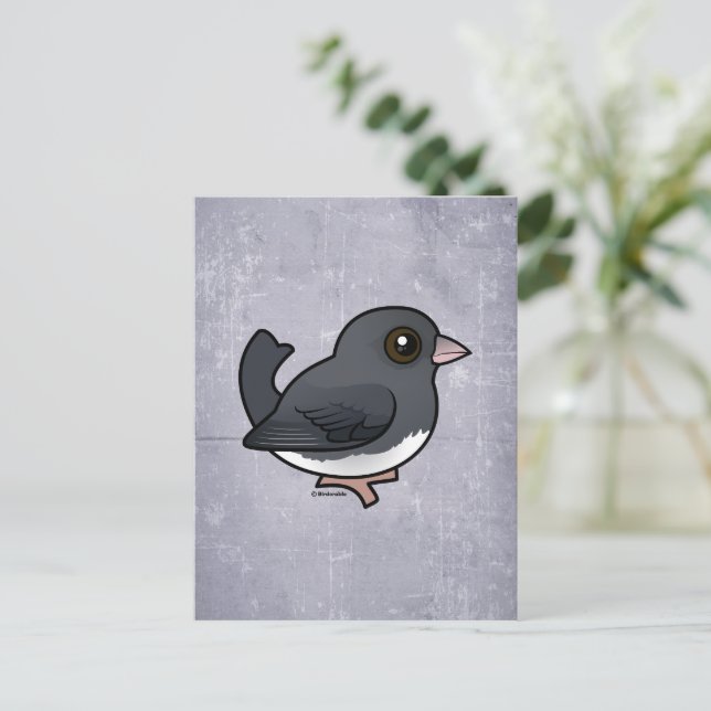Postal Junco Ojos Negros (color pizarra) (Anverso de pie)