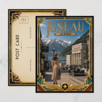 Juneau Alaska Arte Deco Vintage Edad Dorada