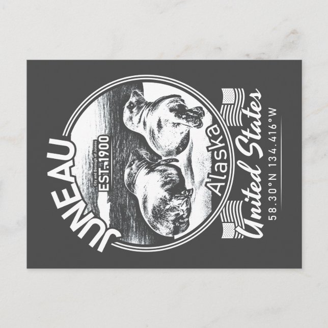 POSTAL JUNEAU ALASKA - FUNNY SEAL (Anverso)