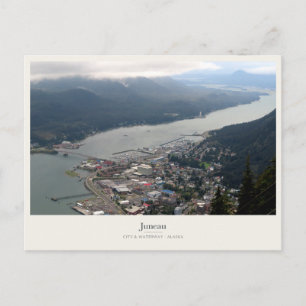 Postal Juneau Ciudad y vía marítima desde arriba