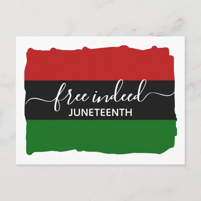 Postal JUNETEENTH Moderno Verdaderamente Libre (Anverso)