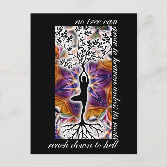 Postal Jung Motivational Cote Tree Roots Heaven Mandala (Anverso)