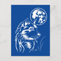 junger träumender Wolf Postkarte