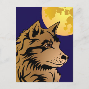 Postal junger träumender Wolf Postkarte
