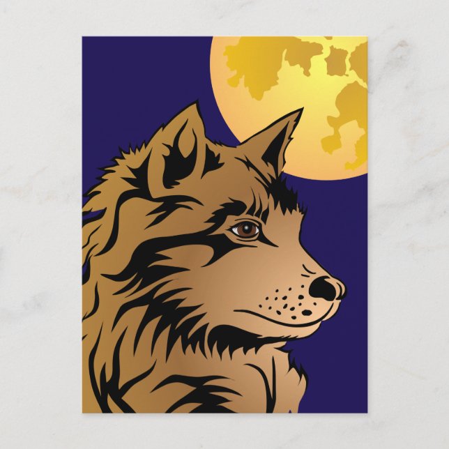 Postal junger träumender Wolf Postkarte (Anverso)