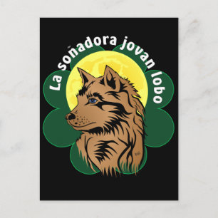Postal junger träumender Wolf Postkarte