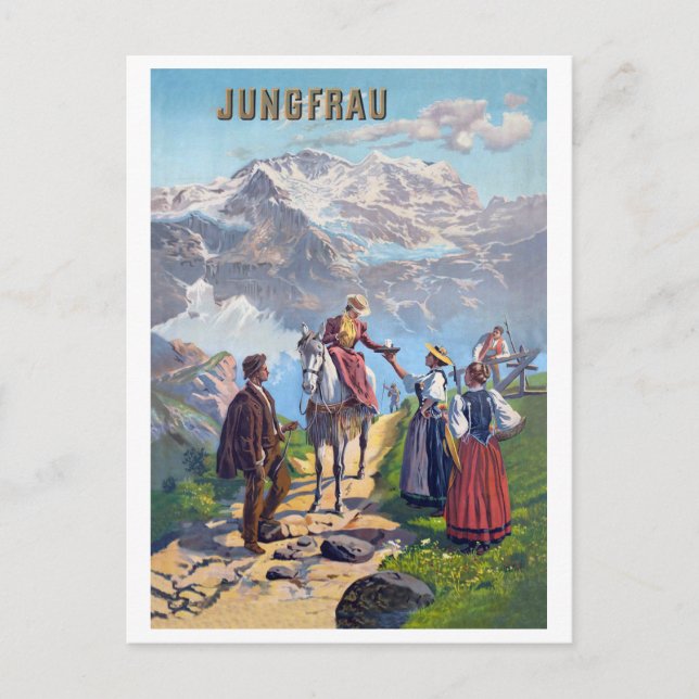 Postal Jungfrau, Carretera de las Montañas, Suiza (Anverso)